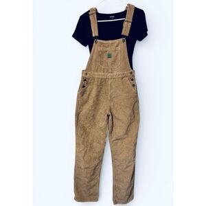 Empyre Woman's Tan Corduroy Overalls Streetwear Skate 5-Pocket Hurley Top Small